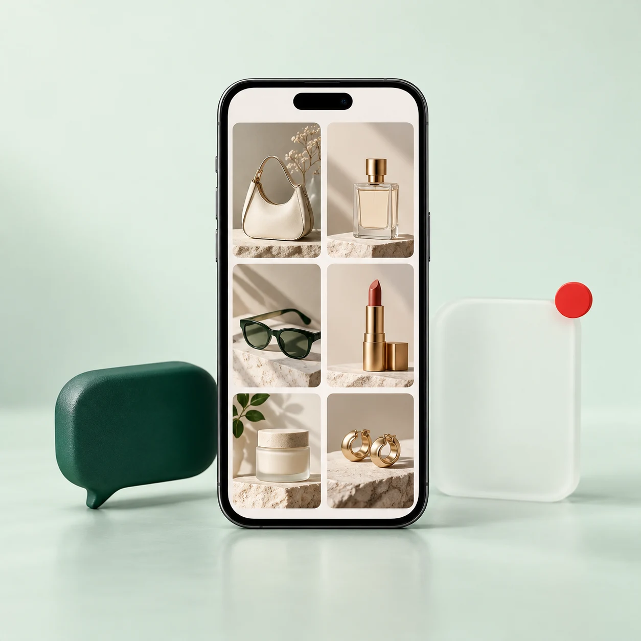 Illustrative social media content displayed on a phone